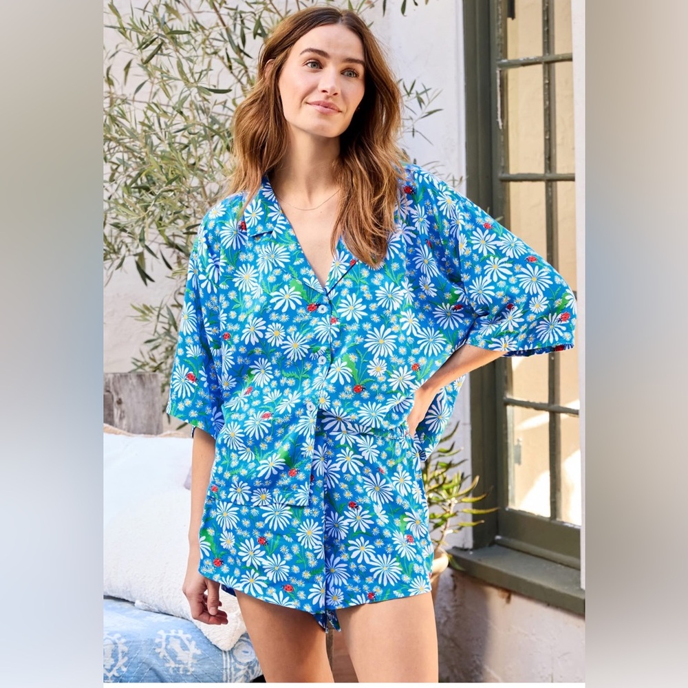Printfresh Sweet Dreams Eco Satin Set, Size Small, in Lucky Daisy Ladybug